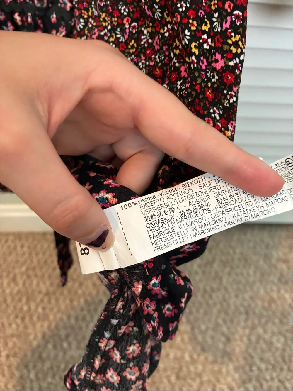 Zara Kids Pink & Red Floral Patchwork Button-Down Collared Summer Dress Size 6